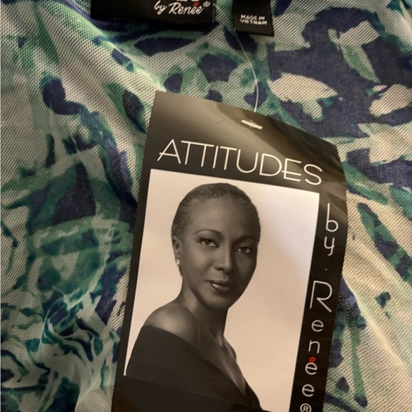 Attitudes by Renee Abstract Print Sheer Cardigan Sz 3X - Picture 6 of 7